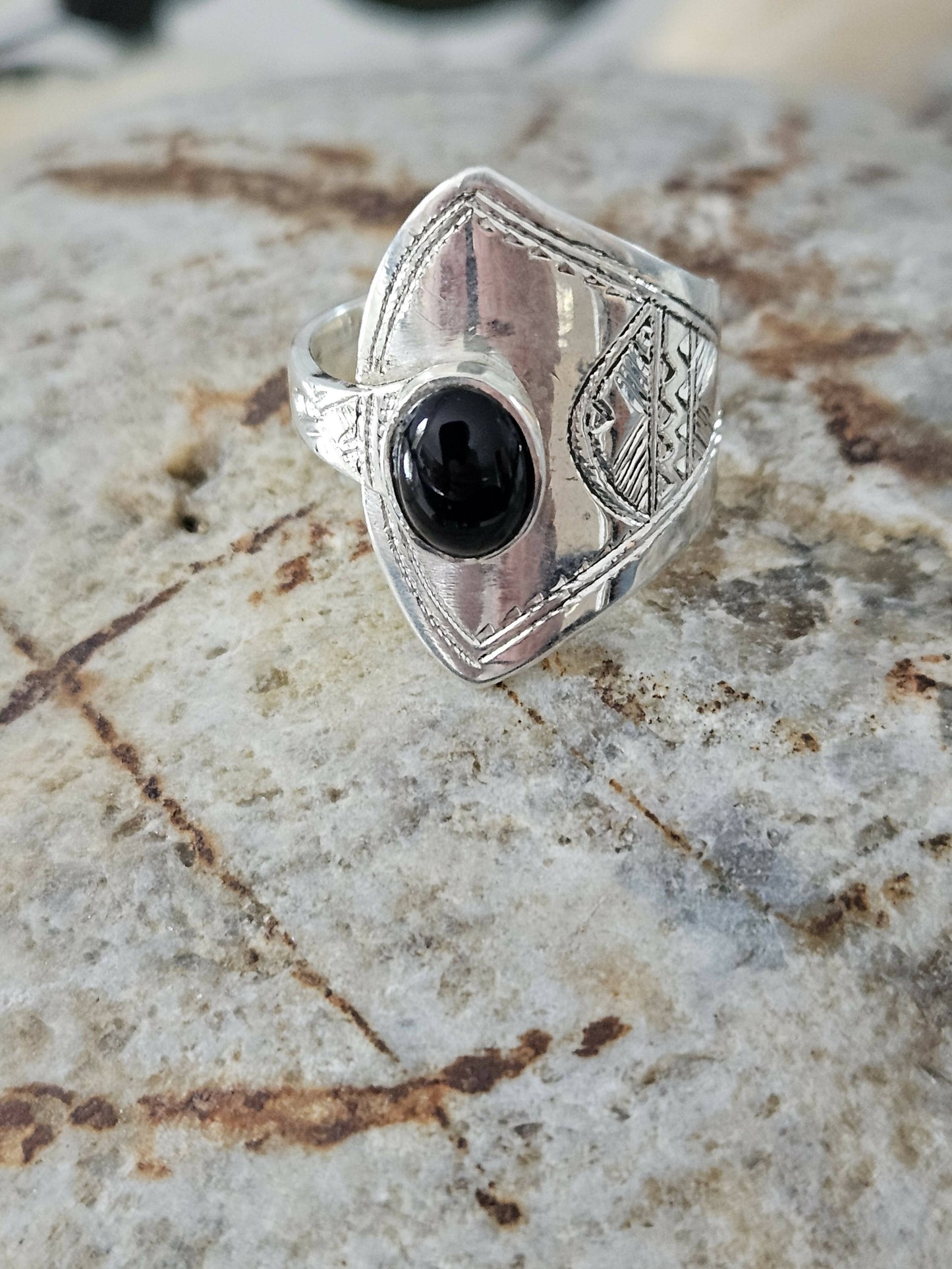Bague touareg Onyx Noir