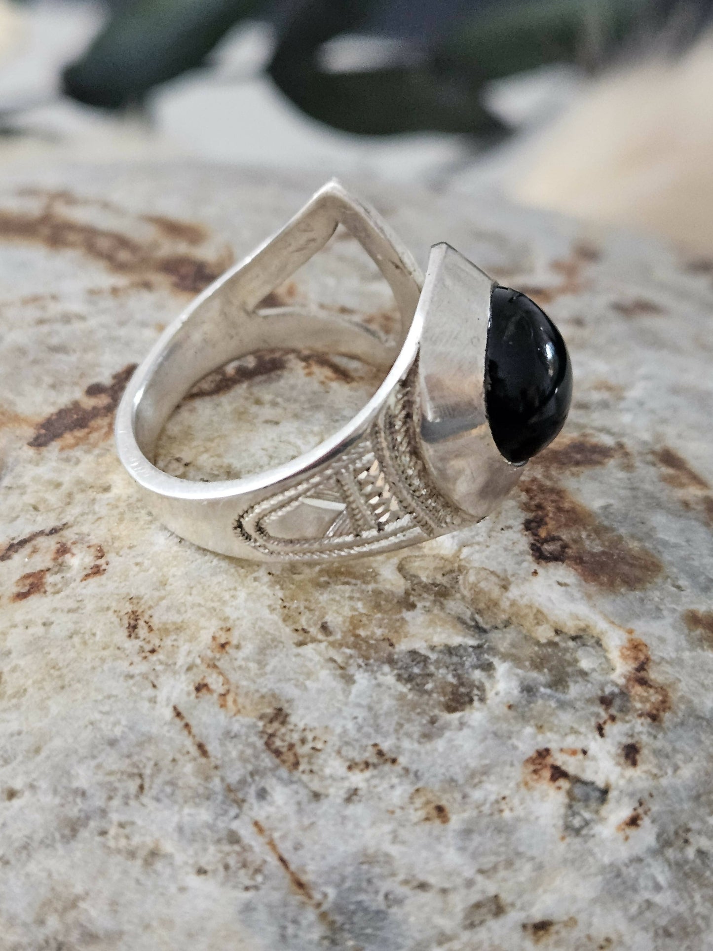 Bague touareg Onyx Noir