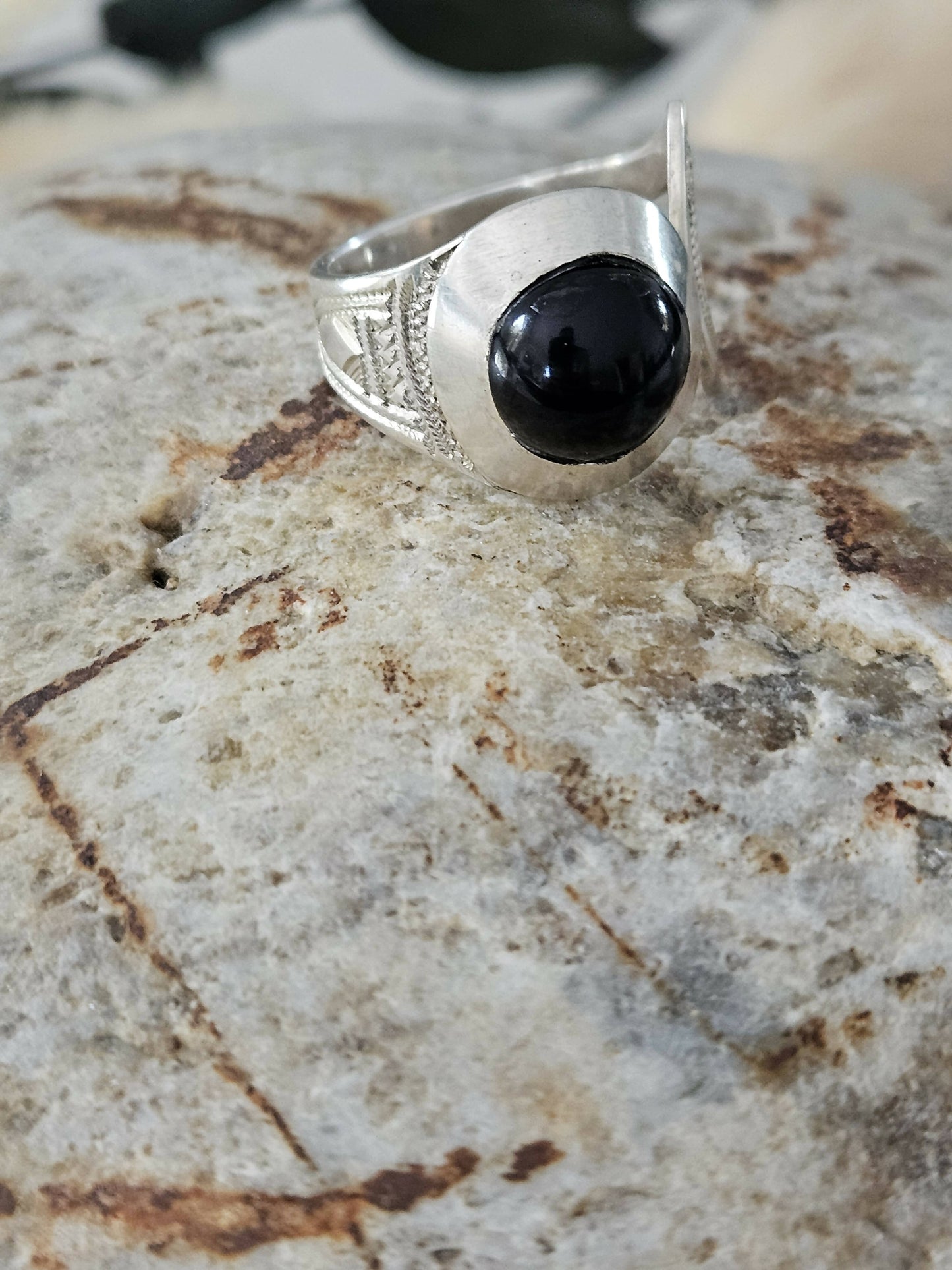 Bague touareg Onyx Noir