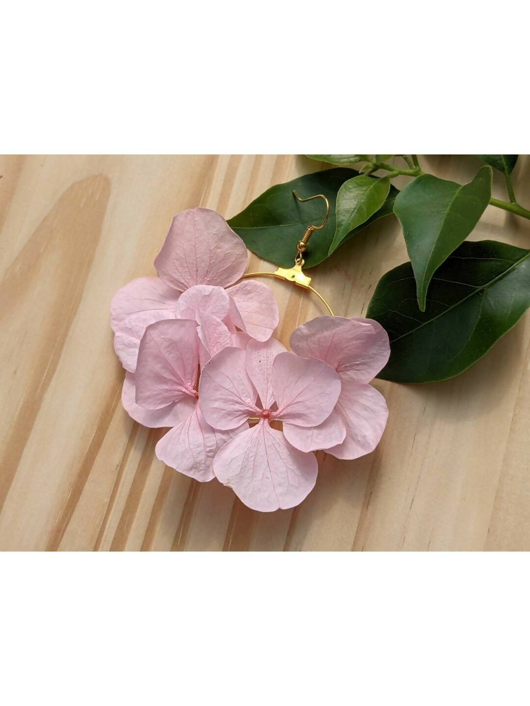 Créoles en fleurs stabilisées, Hortensia rose