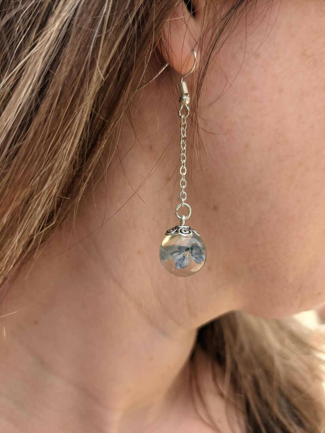 Boucles d'oreilles en Myosotis