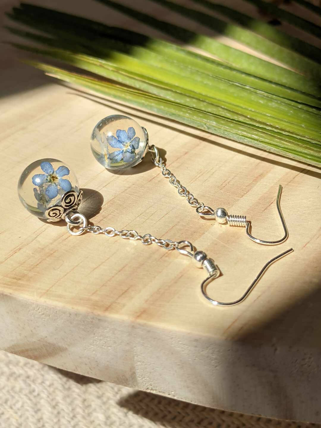 Boucles d'oreilles en Myosotis