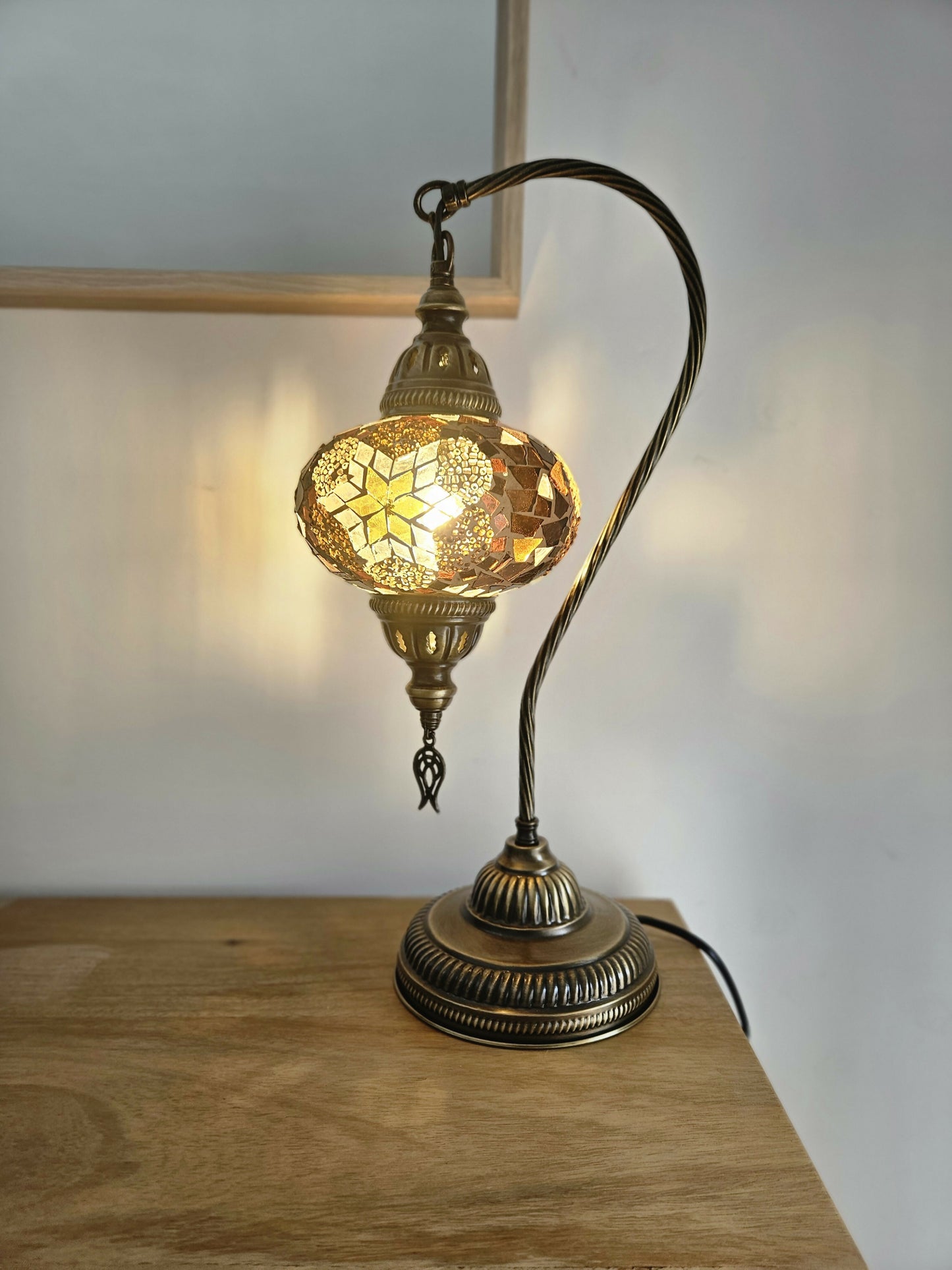 Lampe mosaïque: Cygne marron