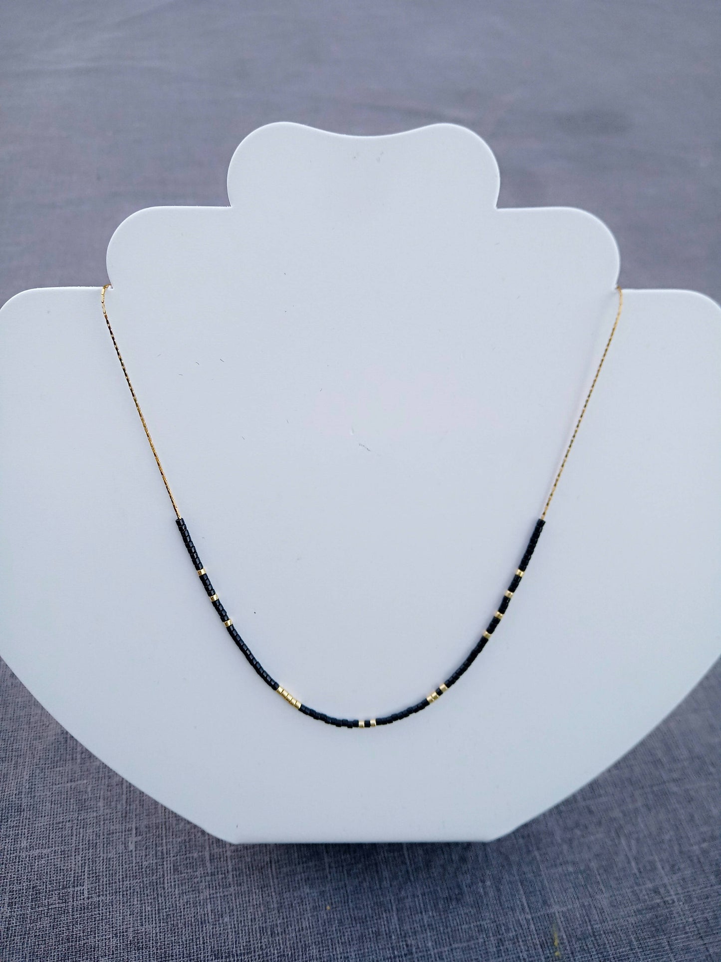 Collier de perles Miyuki noir
