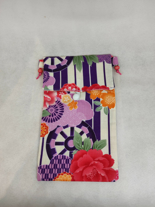 Pochette téléphone tissu fleuri
