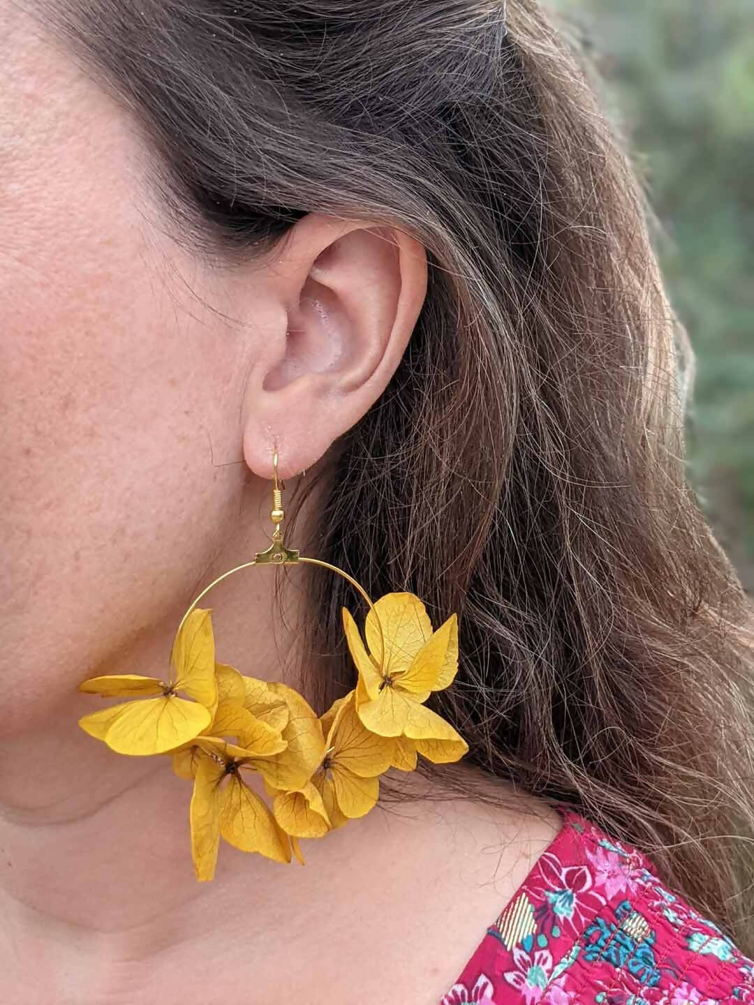 Créoles en fleurs stabilisées, Hortensia jaune