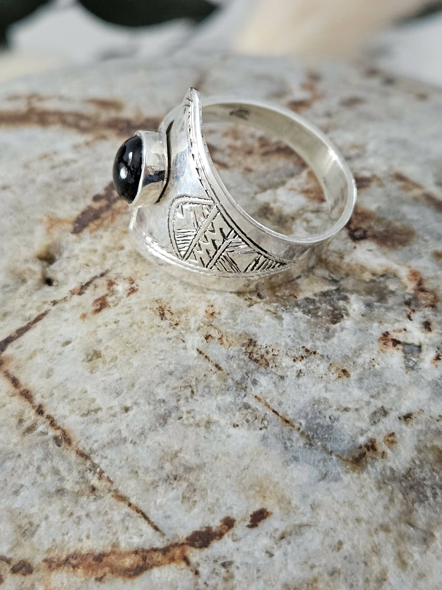 Bague touareg Onyx Noir