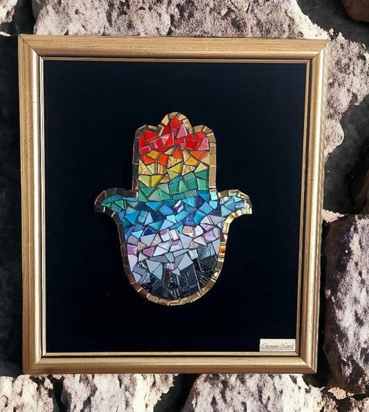 Tableau Khamsa en mosaïque