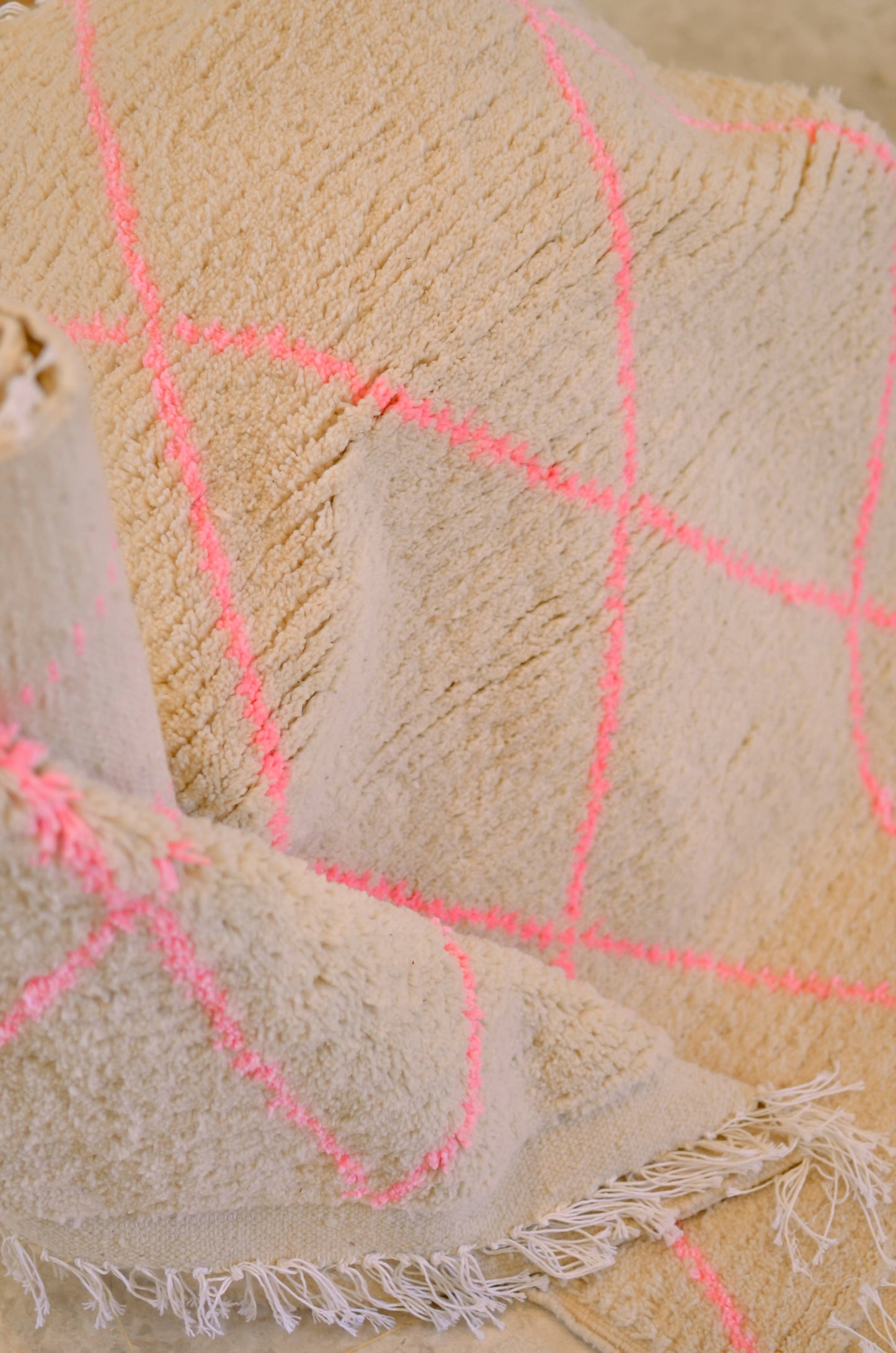 Tapis Berbère Ecru et Rose